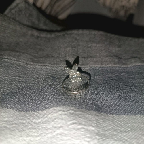 Rabbit ring like new, black and silver