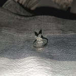 Rabbit ring like new, black and silver