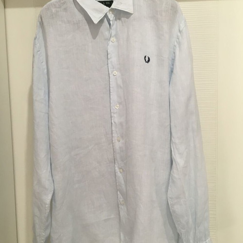 Fred Perry linen shirt men XXL like new, blue