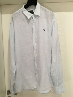Fred Perry linen shirt men XXL like new, blue
