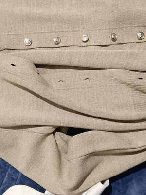 Combo set cardigan with gold buttons and short sleeve top