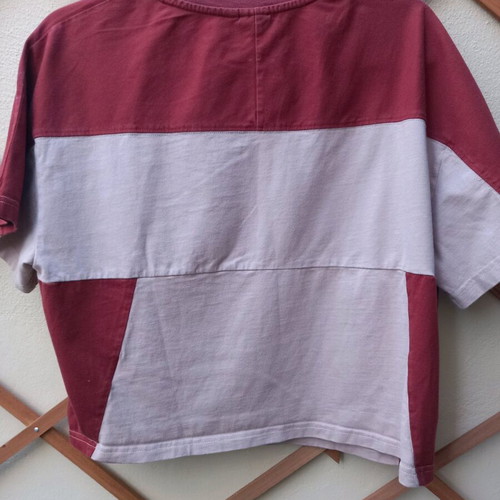 Adidas T-shirt women's used, size M, beige-red