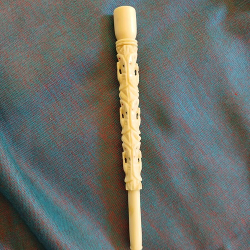 Carved Smoking Pipe from Bone 19th Century like new