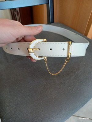 Leather women's white belt CodeR44 like new, size 90