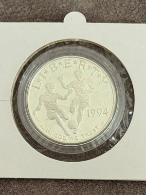 United States 1994 1 Dollar FIFA World Cup Silver Coin BU
