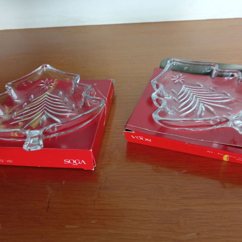 Christmas glass tree decorations Soga set of 2 new
