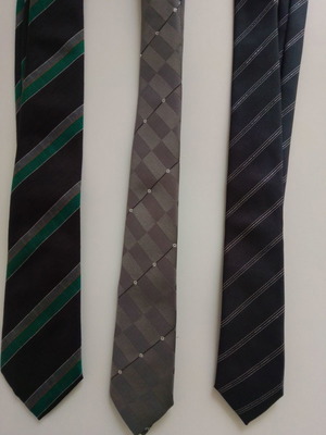 Men's thin ties used, pack of 3