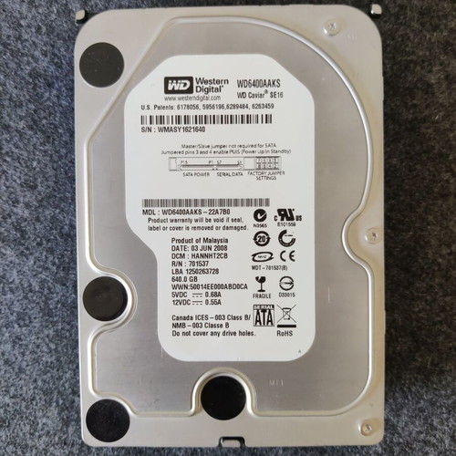 Western Digital Caviar Blue 640GB WD6400AAKS 3.5" HDD 7200RPM SATA II