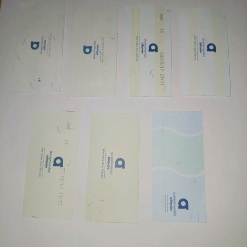 OASA tickets like new, pack of 7 from 2016-2017