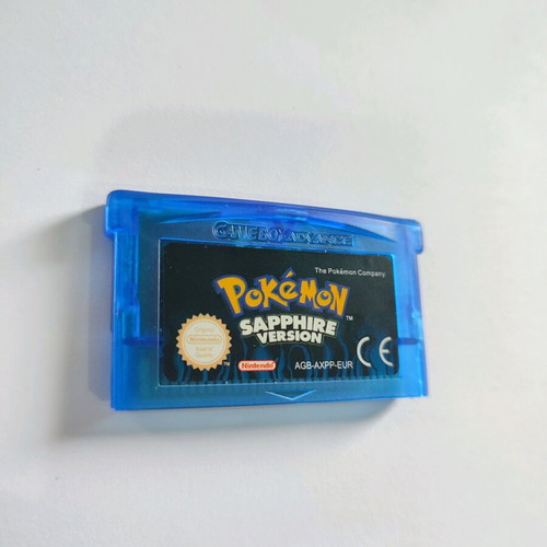 Sapphire Game Boy Advance Pokemon Cartridge used, Nintendo SP compatible