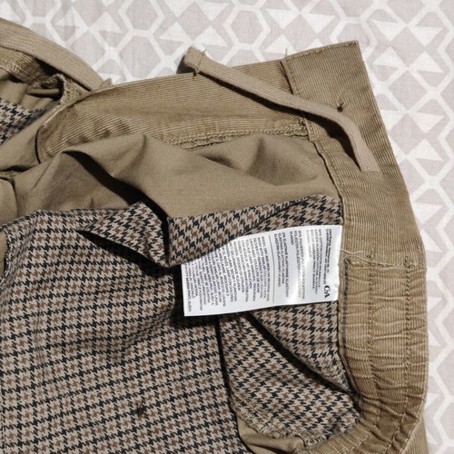 C&A Pants new, thin corduroy, beige and brown, size L XL