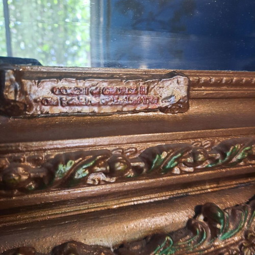 Carved mirror of George III with stamp