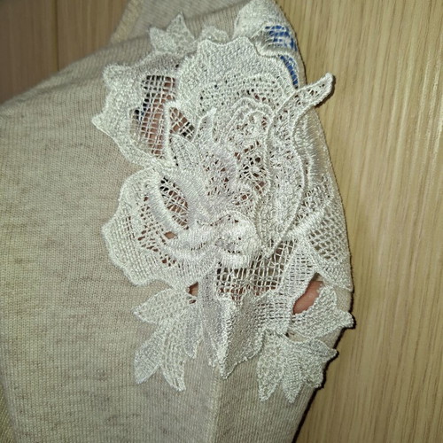 Vintage women's romantic blouse like new, beige, one size