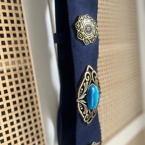 Vintage belt blue with stone like new