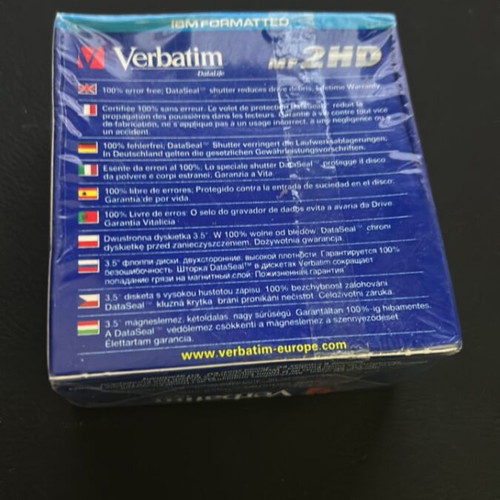 Verbatim Mf2HD 3.5” floppy disks, pack of 10, 1.44MB