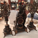 Antique clock set with candlesticks