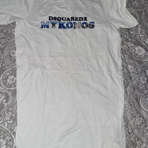 Long Tshirt Dsquared2 new, size M, white and blue