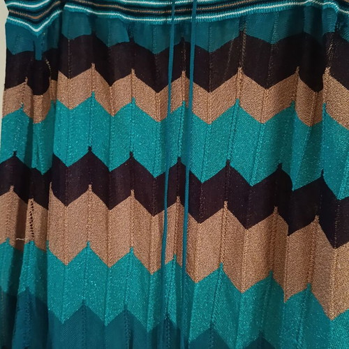 Lurex midi skirt used, turquoise and gold
