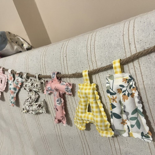 Handmade banner with names for home decoration