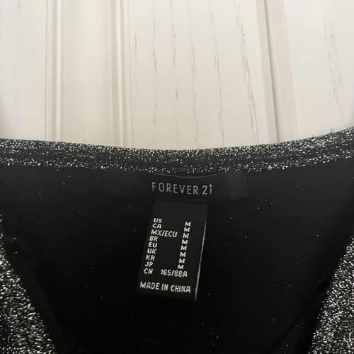 Forever 21 sparkling mini dress, size M, black and silver