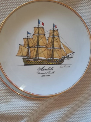 Fürstenberg Germany ship plates set of 2, vintage, like new