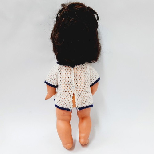 Vintage rubber baby doll 60s with open/close eyes and original shirt