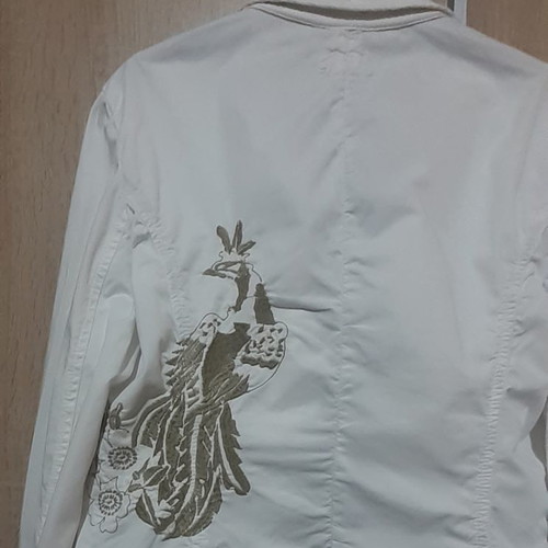 Ajura S&Co white jacket with embroidery used, size L