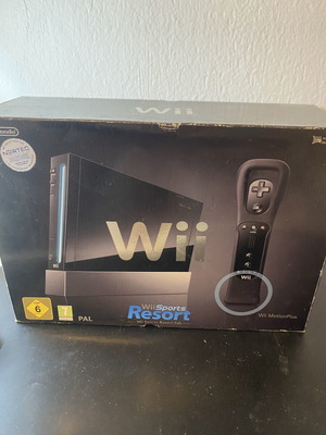 Nintendo Wii Black Edition console with Wii Sports Resort 2-in-1