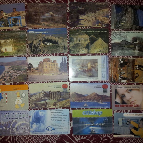 Phone cards used, pack of 20 pieces