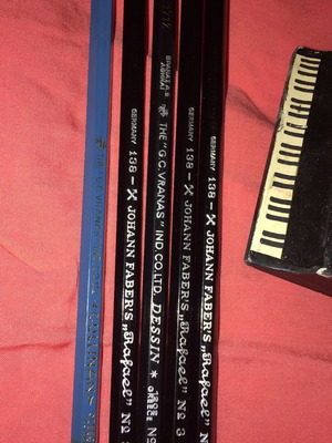 Faber black pencils new, set of 5 pieces