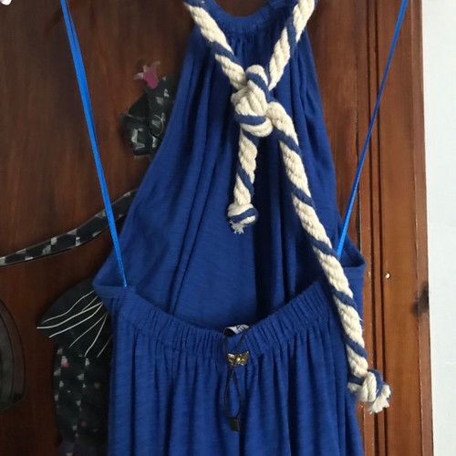 Summer backless maxi dress new, blue Cento Fashion