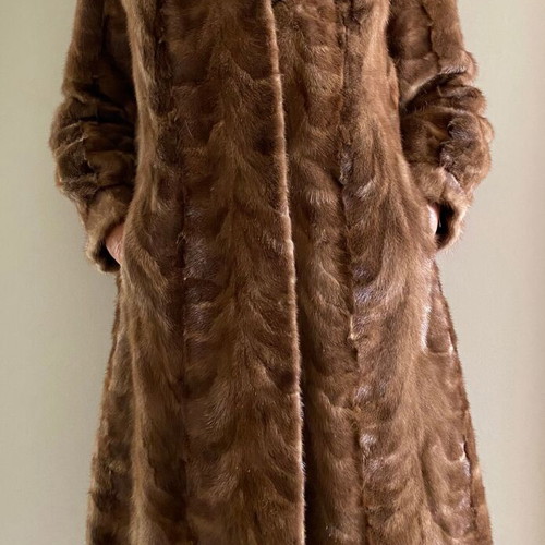 Vintage mink fur coat size S/M like new, brown