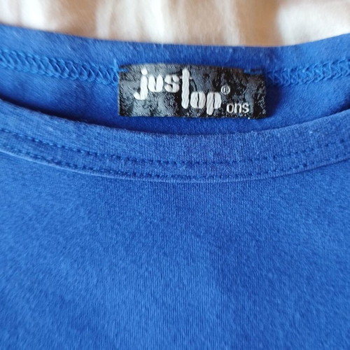 JusTop women's blouse like new, viscose, 3/4 sleeves, black and blue, size L