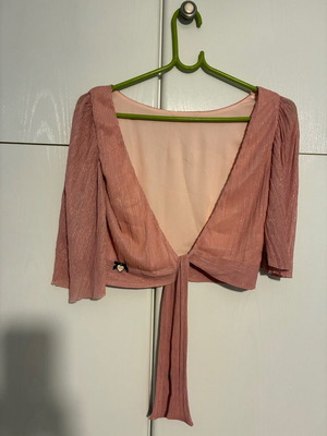 Lynne evening blouse, pink and gold