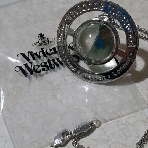 Vivienne Westwood Orb Pendant Necklace with Spherical Mint Stone, New