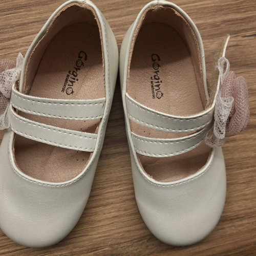 Baptism shoes all leather pearl color like new