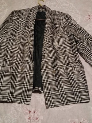 Houndstooth pattern blazer jacket used, checkered design