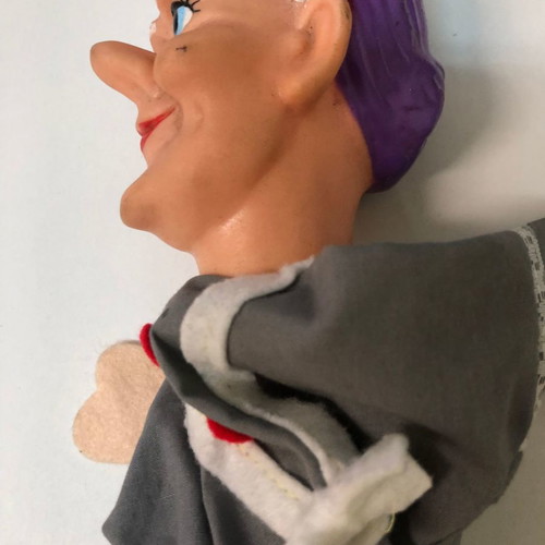 Puppet hand marionette used, plastic and fabric