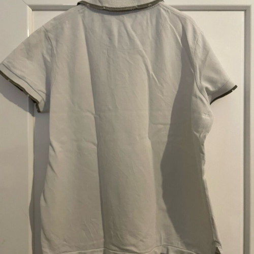 Singly Armywear vintage polo shirt S used, off white with khaki trim