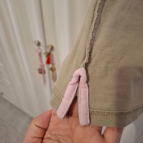 Piazza Italia Polo Shirt new, beige with pink details, size L