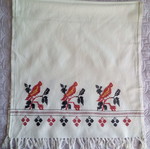 Traditional Cretan table runner new with red birds