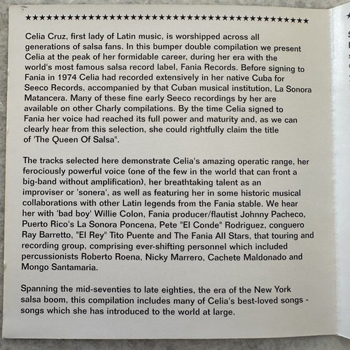 The Best of Celia Cruz 2 CD like new, Latin