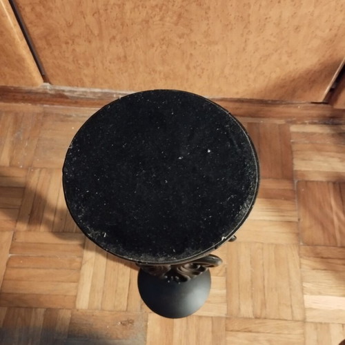 Vintage Cast Iron Candle Holder 40 cm with Large Candle