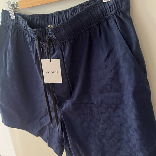 Coach Jacquard Woven Shorts Navy Men Size L New