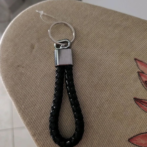 Black braided keychain new unused