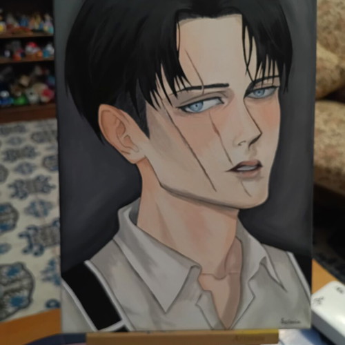 Πίνακας Levi Ackerman anime καινούργιος, Επίθεση στους Τιτάνες