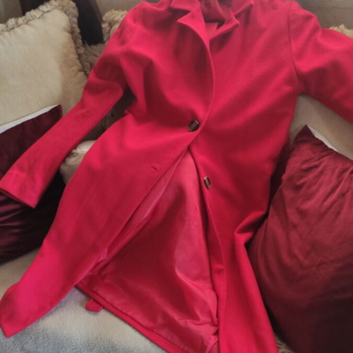 Red coat like new, size M-L loose and roomy
