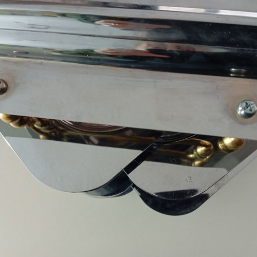 Serving trays like new, pack of 8, inox with gold handles 31x42 cm