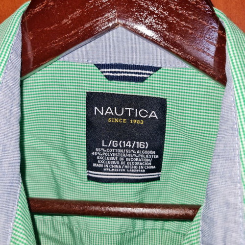 Nautica boys' shirt 14 years like new, green