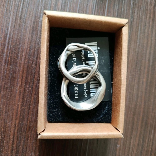 Silver unisex rings new, set of two pieces